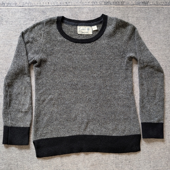 Anthropology Field Flower Gray and Black Pullover Knit Sweater Women's Size S - Picture 3 of 9